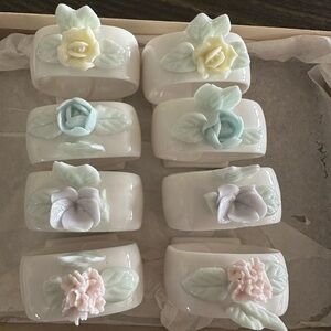 Vintage Ardalt Bone China Napkin Rings 8 pc Set